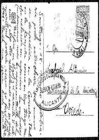 Tarjeta postal de Ramón María Tenreiro a Rafael Altamira. Santiago de Compostela, 18 de mayo de 1909 | Biblioteca Virtual Miguel de Cervantes