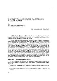 Rafals y raales; ravals y arrabales; reals y reales / por M.ª Jesús Rubiera Mata | Biblioteca Virtual Miguel de Cervantes