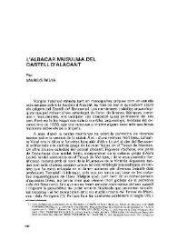L'albacar musulmà del Castell d'Alacant / per Màrius Bevia | Biblioteca Virtual Miguel de Cervantes