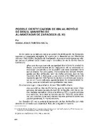 Posible identificación de Ibn al-Royōlo de Denia, ministro de Al-Muqtadir de Zaragoza (s. XI) / por María Jesús Rubiera Mata | Biblioteca Virtual Miguel de Cervantes