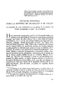 Notas de toponimia para la historia de Guadalest y su valle / Jacinto Bosch Vilá | Biblioteca Virtual Miguel de Cervantes