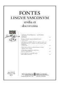 Fontes Linguae Vasconum : Studia et Documenta. Año XLVII, núm. 120, 2015 | Biblioteca Virtual Miguel de Cervantes