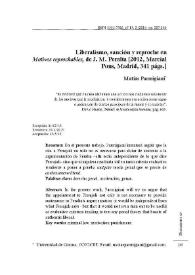 Liberalismo, sanción y reproche en "Motivos reprochables", de J. M. Peralta / Matías Parmigiani | Biblioteca Virtual Miguel de Cervantes