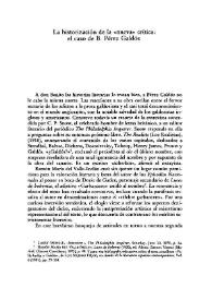 La historización de la "nueva" crítica: El caso de B. P. Galdós / Germán Gullón | Biblioteca Virtual Miguel de Cervantes