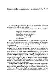 Comentario hermenéutico sobre la coda de "Piedra de sol" / Mario J. Valdés | Biblioteca Virtual Miguel de Cervantes