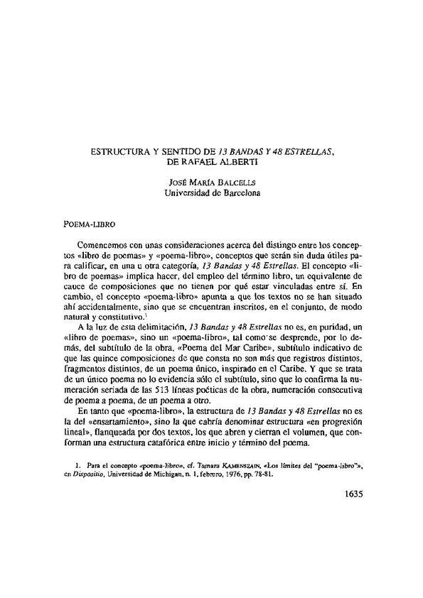 Estructura y sentido de "13 bandas y 48 estrellas" de Rafael Alberti / José María Balcells | Biblioteca Virtual Miguel de Cervantes