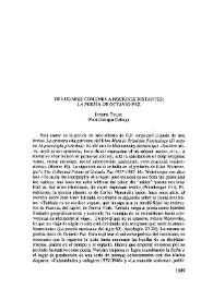 De lugares comunes a nociones distantes: la poesía de Octavio Paz / Joseph Tyler | Biblioteca Virtual Miguel de Cervantes