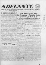 Adelante : Órgano del Partido Socialista Obrero Español de B.-du-Rh. (Marsella). Año I, núm. 18, 11 de febrero de 1945 | Biblioteca Virtual Miguel de Cervantes