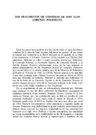 Los fragmentos de comedias de don Juan Lorenzo Palmireno  / C. A. Jones | Biblioteca Virtual Miguel de Cervantes