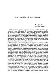 La lengua de Calderón  / Hans Flasche | Biblioteca Virtual Miguel de Cervantes
