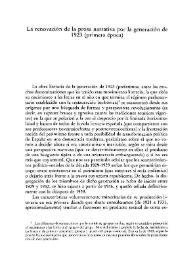 La renovación de la prosa narrativa por la generación de 1923 (primera época) / Ignacio Soldevila Durante | Biblioteca Virtual Miguel de Cervantes