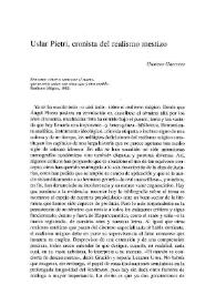 Uslar Pietri, cronista del realismo mestizo / Gustavo Guerrero | Biblioteca Virtual Miguel de Cervantes