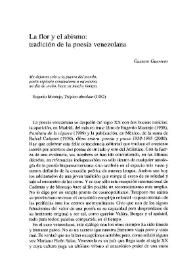 La flor y el abismo: tradición de la poesía venezolana / Gustavo Guerrero | Biblioteca Virtual Miguel de Cervantes