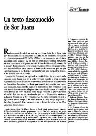 Un texto desconocido de Sor Juana / Guillermo Schmidhuber de la Mora | Biblioteca Virtual Miguel de Cervantes