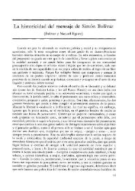 La historicidad del mensaje de Simón Bolívar (Bolívar y Manuel Ugarte) / Rodolfo Mario Agoglia | Biblioteca Virtual Miguel de Cervantes