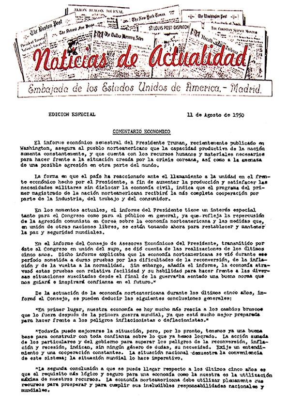 Noticias de Actualidad. Edición especial, 11 de agosto de 1950 | Biblioteca  Virtual Miguel de Cervantes