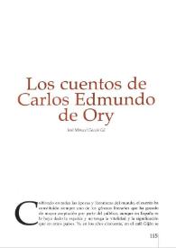 Los cuentos de Carlos Edmundo de Ory / José Manuel García Gil | Biblioteca Virtual Miguel de Cervantes