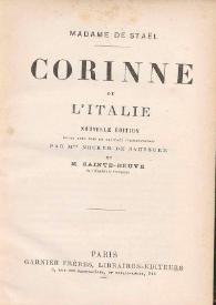Corinne ou L'Italie / Madame de Staël | Biblioteca Virtual Miguel de Cervantes