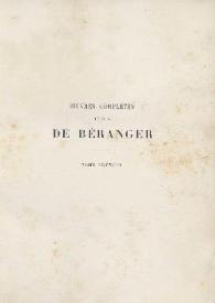 Oeuvres complétes. Tome premier  / de P. J. de Béranger | Biblioteca Virtual Miguel de Cervantes