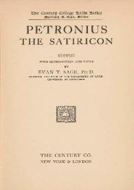The satiricon / Petronius ; edited with introduction and notes by Evan T. Sage | Biblioteca Virtual Miguel de Cervantes