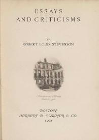 Essays and criticisms / by Robert Louis Stevenson | Biblioteca Virtual Miguel de Cervantes