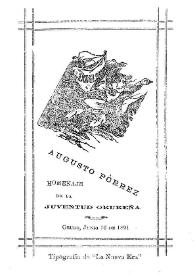 Augusto Pórrez : Homenaje de la juventud orureña | Biblioteca Virtual Miguel de Cervantes
