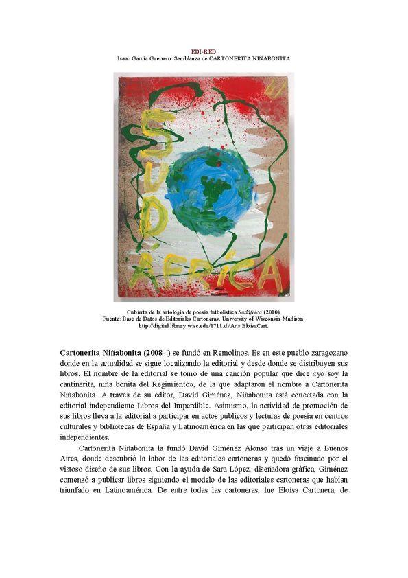 Cartonerita Niñabonita (2008-) [Semblanza] / Isaac García Guerrero | Biblioteca Virtual Miguel de Cervantes