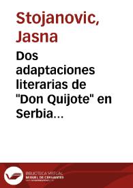 Dos adaptaciones literarias de "Don Quijote" en Serbia (1882, 1931) / Jasna Stojanović | Biblioteca Virtual Miguel de Cervantes