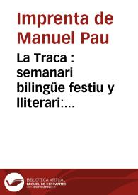 La Traca nova : semanari bilingüe festiu y lliterari. Época II  Número 545 - 11 febrero 1922 | Biblioteca Virtual Miguel de Cervantes