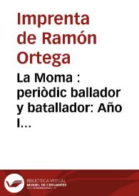 La Moma  : periòdic ballador y batallador: Año I Número 12 - 20 junio 1885 | Biblioteca Virtual Miguel de Cervantes