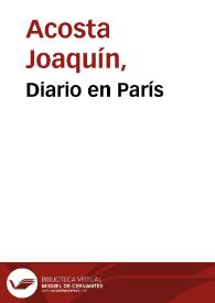 Diario en París | Biblioteca Virtual Miguel de Cervantes