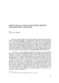 Apostillas a la tabla astrológica bilingüe publicada por P. Kunitzsch / Federico Corriente | Biblioteca Virtual Miguel de Cervantes