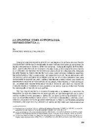 "La Celestina" como antropología hispano-semítica / Francisco  Márquez Villanueva ; Luis Fernando Bernabé Pons (trad.) | Biblioteca Virtual Miguel de Cervantes