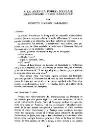 A la América pobre. Mensaje franciscano desde Paraguay / Ernesto Giménez Caballero | Biblioteca Virtual Miguel de Cervantes