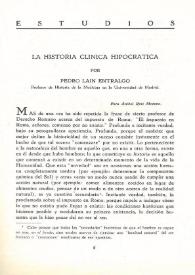 La historia clínica hipocrática / por Pedro Laín Entralgo | Biblioteca Virtual Miguel de Cervantes