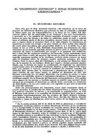 El "Diccionario Histórico" y otras cuestiones lexicográficas | Biblioteca Virtual Miguel de Cervantes
