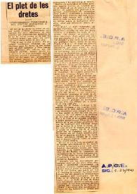 El plet de les drete | Biblioteca Virtual Miguel de Cervantes