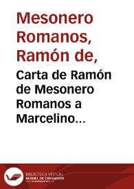 Carta de Ramón de Mesonero Romanos a Marcelino Menéndez Pelayo. Madrid, 20 agosto 1880 | Biblioteca Virtual Miguel de Cervantes