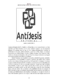Antítesis Editorial (2013- ) [Semblanza] / Anahí Barboza Borges | Biblioteca Virtual Miguel de Cervantes