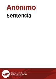 Sentencia | Biblioteca Virtual Miguel de Cervantes