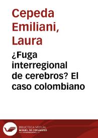 ¿Fuga interregional de cerebros? El caso colombiano | Biblioteca Virtual Miguel de Cervantes