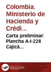 Carta preliminar: Plancha A-I-228 Cajicá (Cundinamarca, Colombia) - Verso | Biblioteca Virtual Miguel de Cervantes