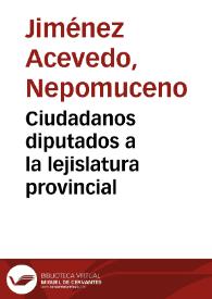 Ciudadanos diputados a la lejislatura provincial | Biblioteca Virtual Miguel de Cervantes
