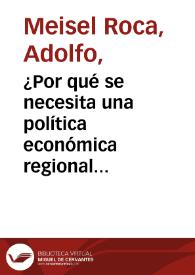 ¿Por qué se necesita una política económica regional en Colombia? | Biblioteca Virtual Miguel de Cervantes