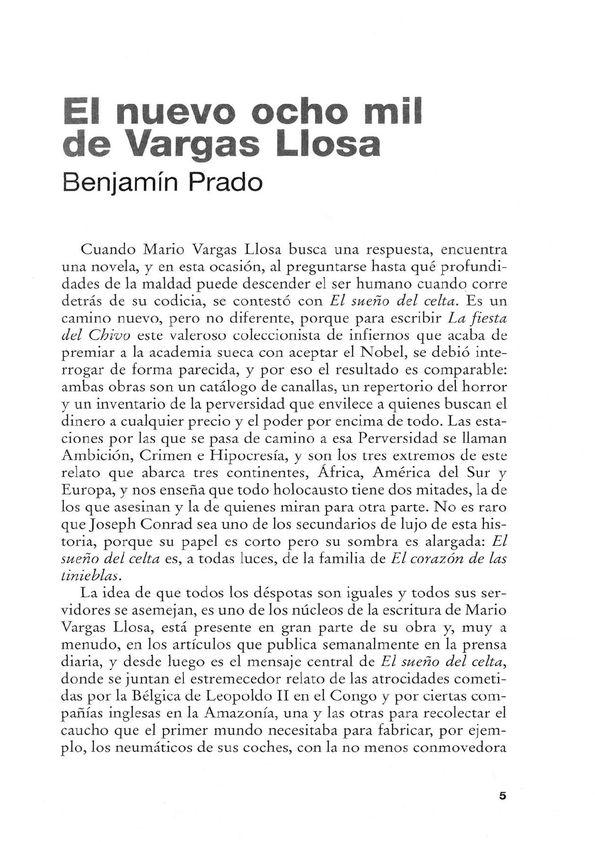 El nuevo ocho mil de Vargas Llosa / Benjamín Prado | Biblioteca Virtual Miguel de Cervantes