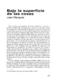 Bajo la superficie de las cosas / Juan Marqués | Biblioteca Virtual Miguel de Cervantes