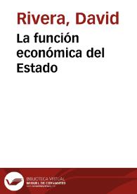 Portada:La función económica del Estado