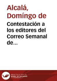 Contestación a los editores del Correo Semanal de Guayaquil | Biblioteca Virtual Miguel de Cervantes
