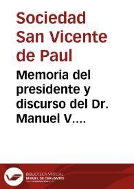 Portada:Memoria del presidente y discurso del Dr. Manuel V. Umaña, leídos en la sesión solemne celebrada el 27 de julio de 1890