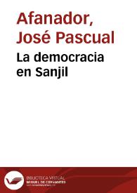 La democracia en Sanjil | Biblioteca Virtual Miguel de Cervantes